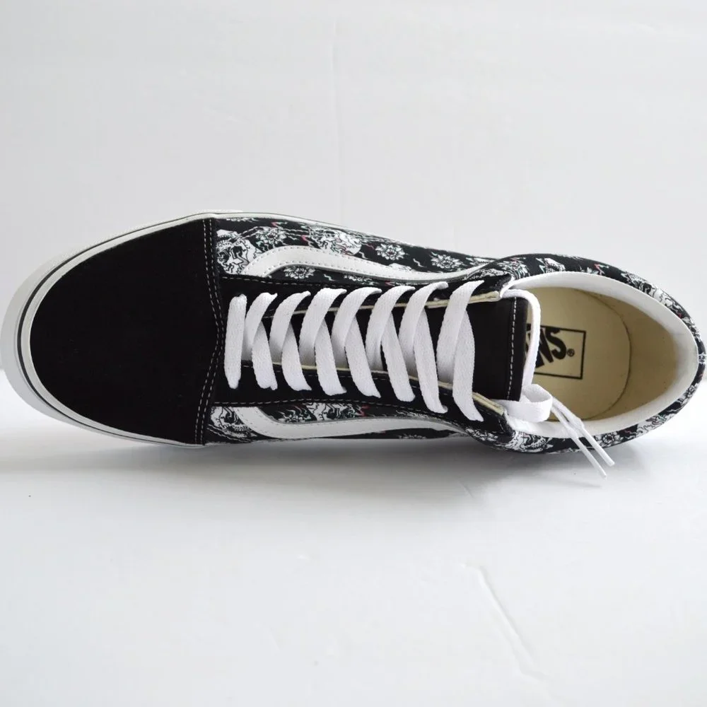 vans old skool skull black white sneaker shoes men size 13 new - Picture 4 of 4